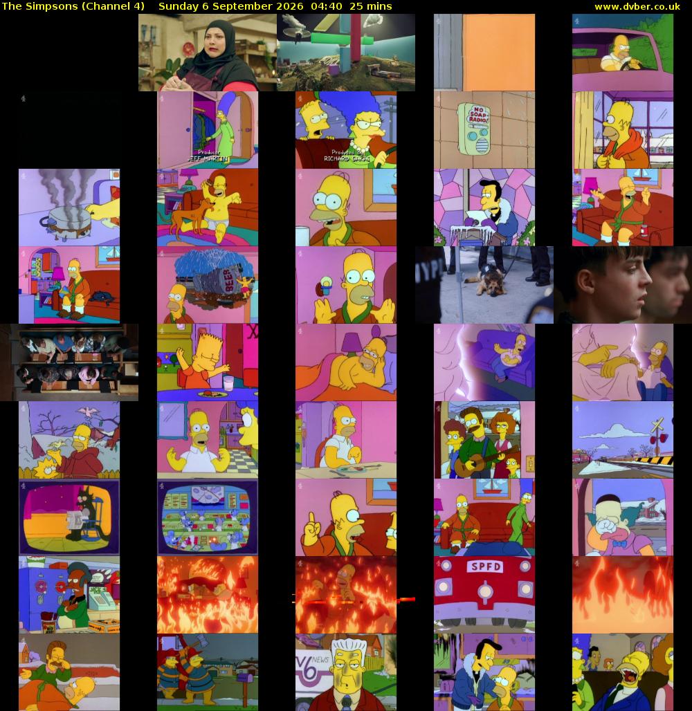The Simpsons (Channel 4) Sunday 6 September 2026 04:40 - 05:05