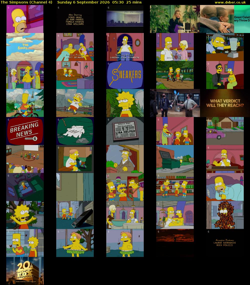 The Simpsons (Channel 4) Sunday 6 September 2026 05:30 - 05:55