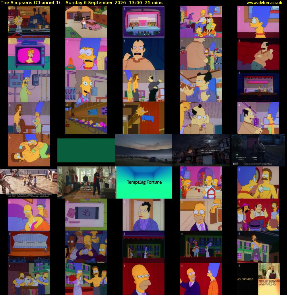 The Simpsons (Channel 4) Sunday 6 September 2026 13:00 - 13:25