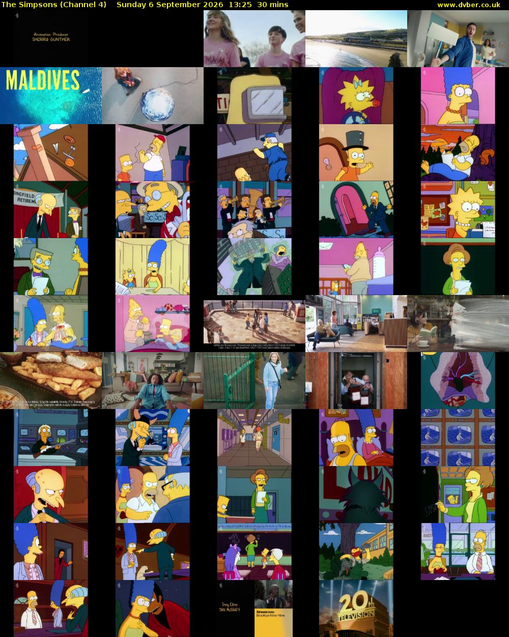 The Simpsons (Channel 4) Sunday 6 September 2026 13:25 - 13:55