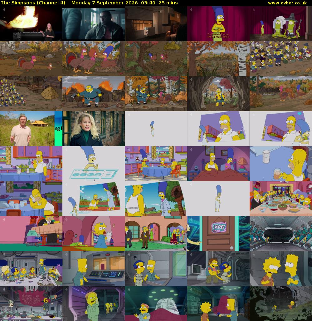 The Simpsons (Channel 4) Monday 7 September 2026 03:40 - 04:05