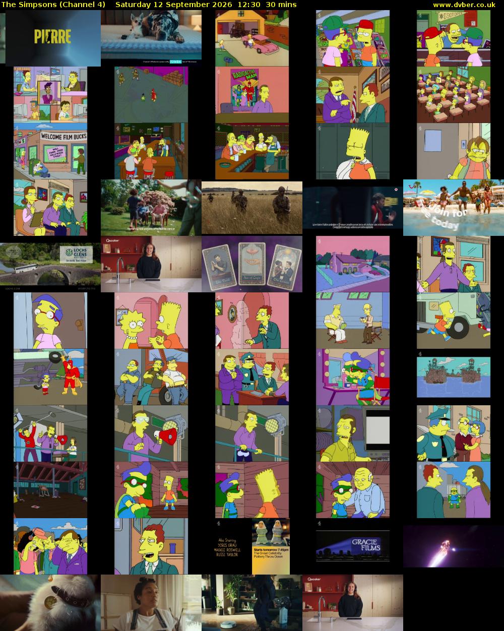 The Simpsons (Channel 4) Saturday 12 September 2026 12:30 - 13:00