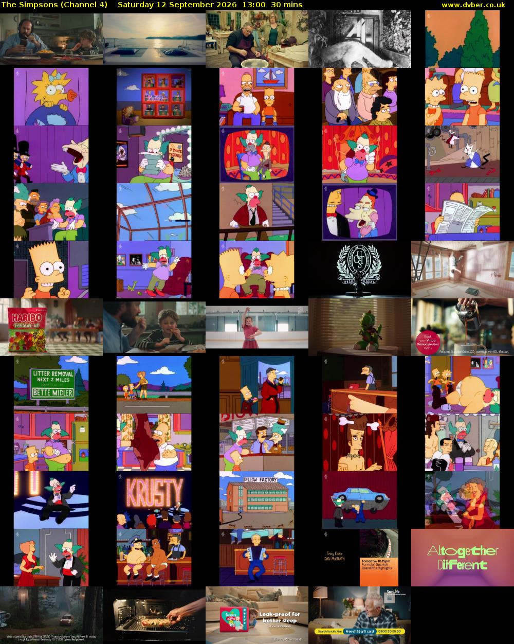 The Simpsons (Channel 4) Saturday 12 September 2026 13:00 - 13:30