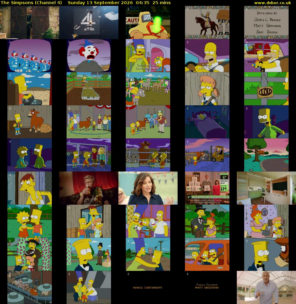 The Simpsons (Channel 4) Sunday 13 September 2026 04:35 - 05:00