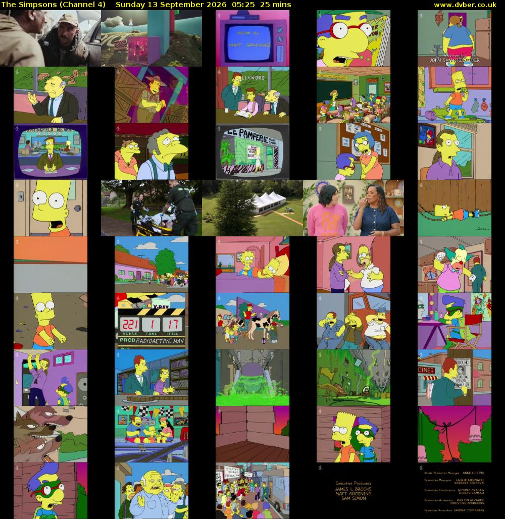 The Simpsons (Channel 4) Sunday 13 September 2026 05:25 - 05:50