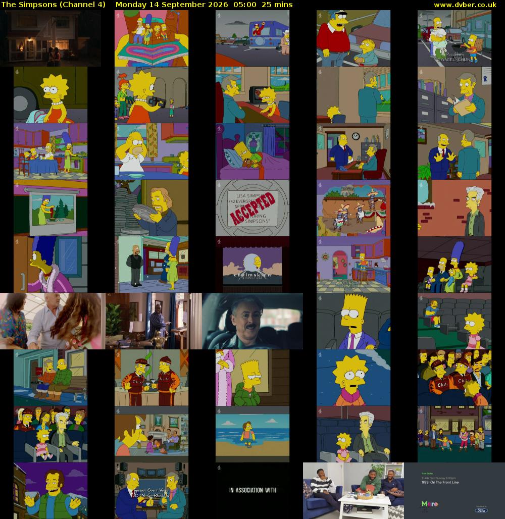 The Simpsons (Channel 4) Monday 14 September 2026 05:00 - 05:25