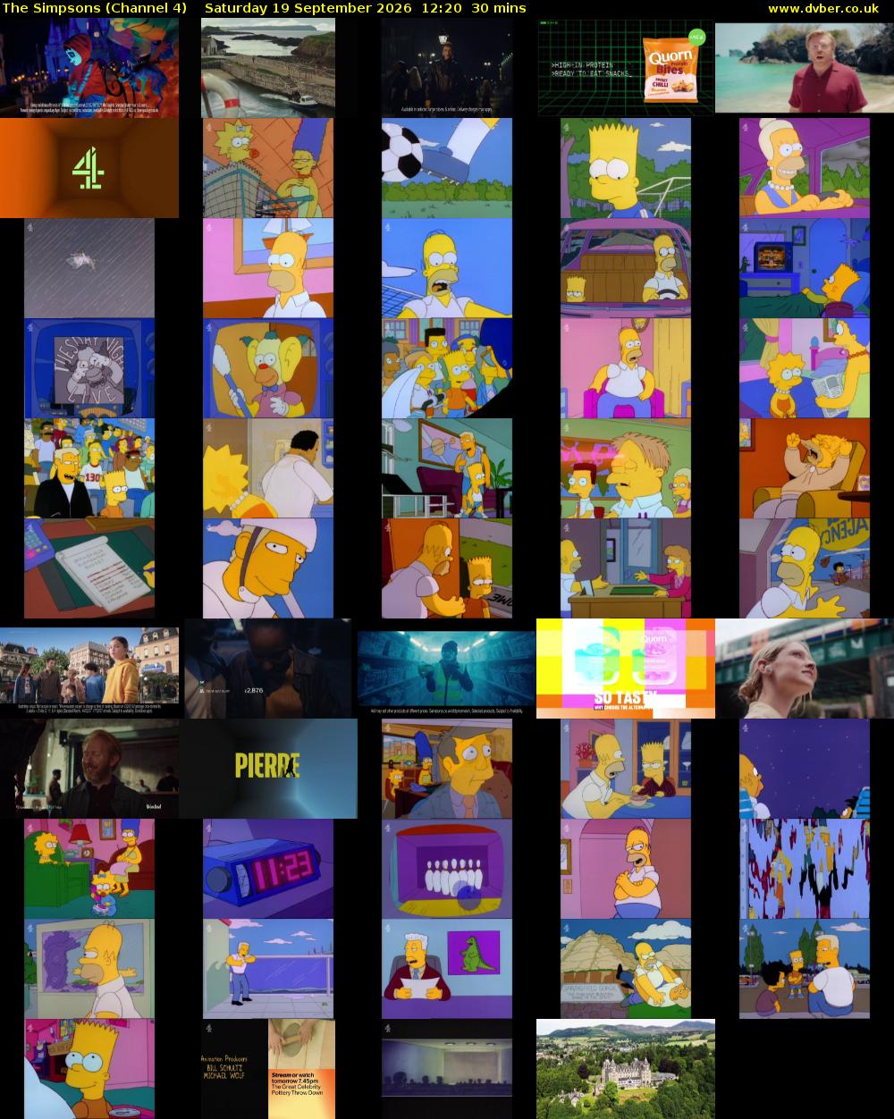 The Simpsons (Channel 4) Saturday 19 September 2026 12:20 - 12:50