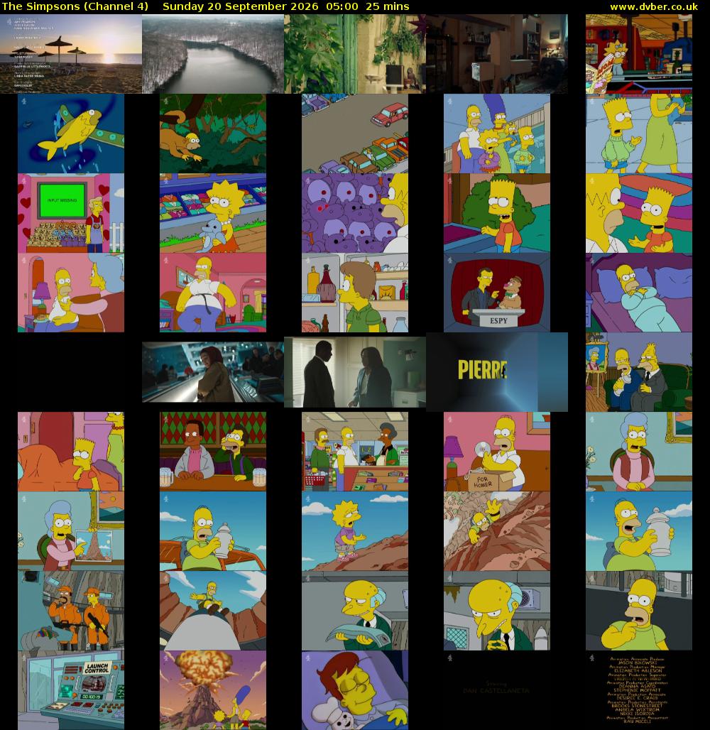 The Simpsons (Channel 4) Sunday 20 September 2026 05:00 - 05:25