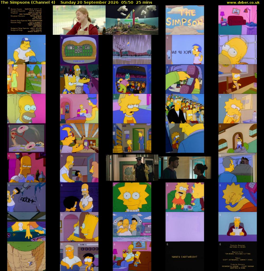 The Simpsons (Channel 4) Sunday 20 September 2026 05:50 - 06:15