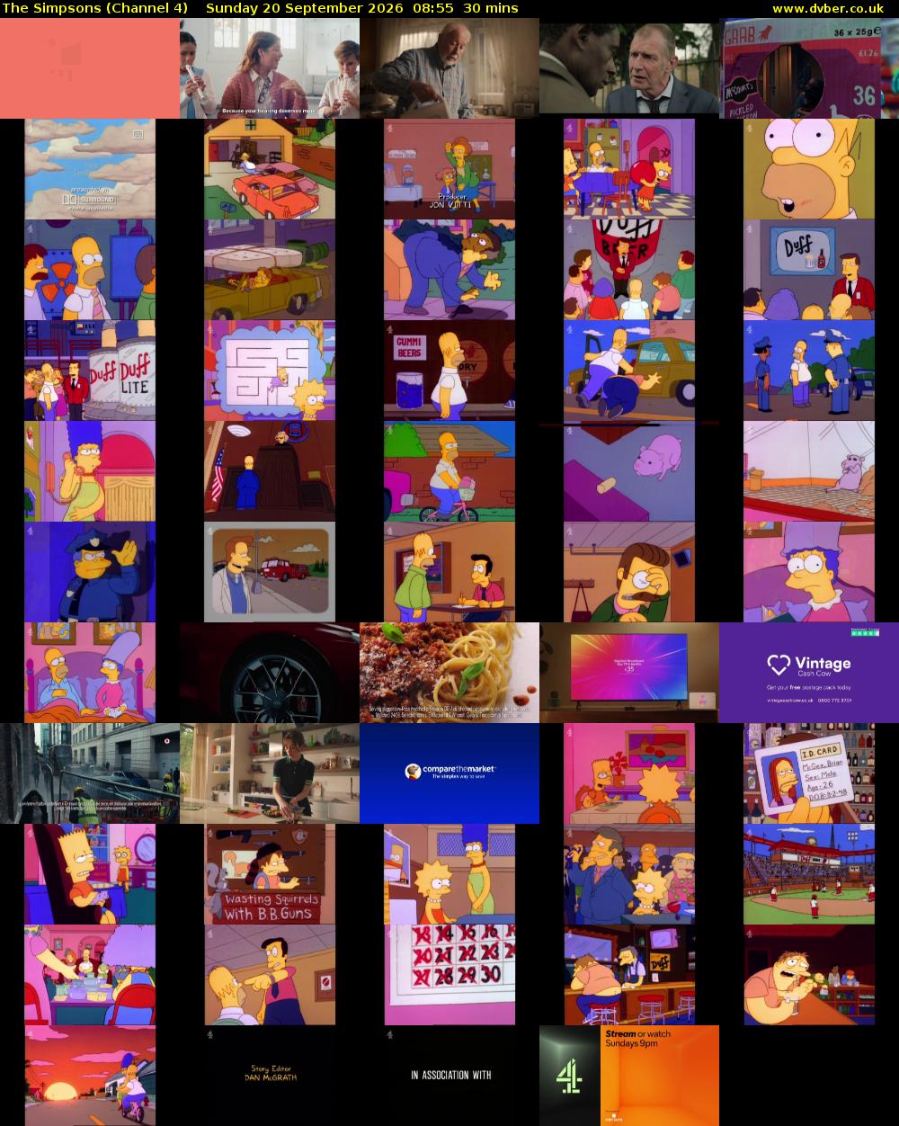 The Simpsons (Channel 4) Sunday 20 September 2026 08:55 - 09:25