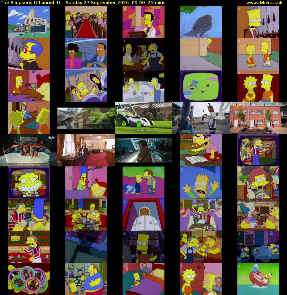 The Simpsons (Channel 4) Sunday 27 September 2026 09:00 - 09:25