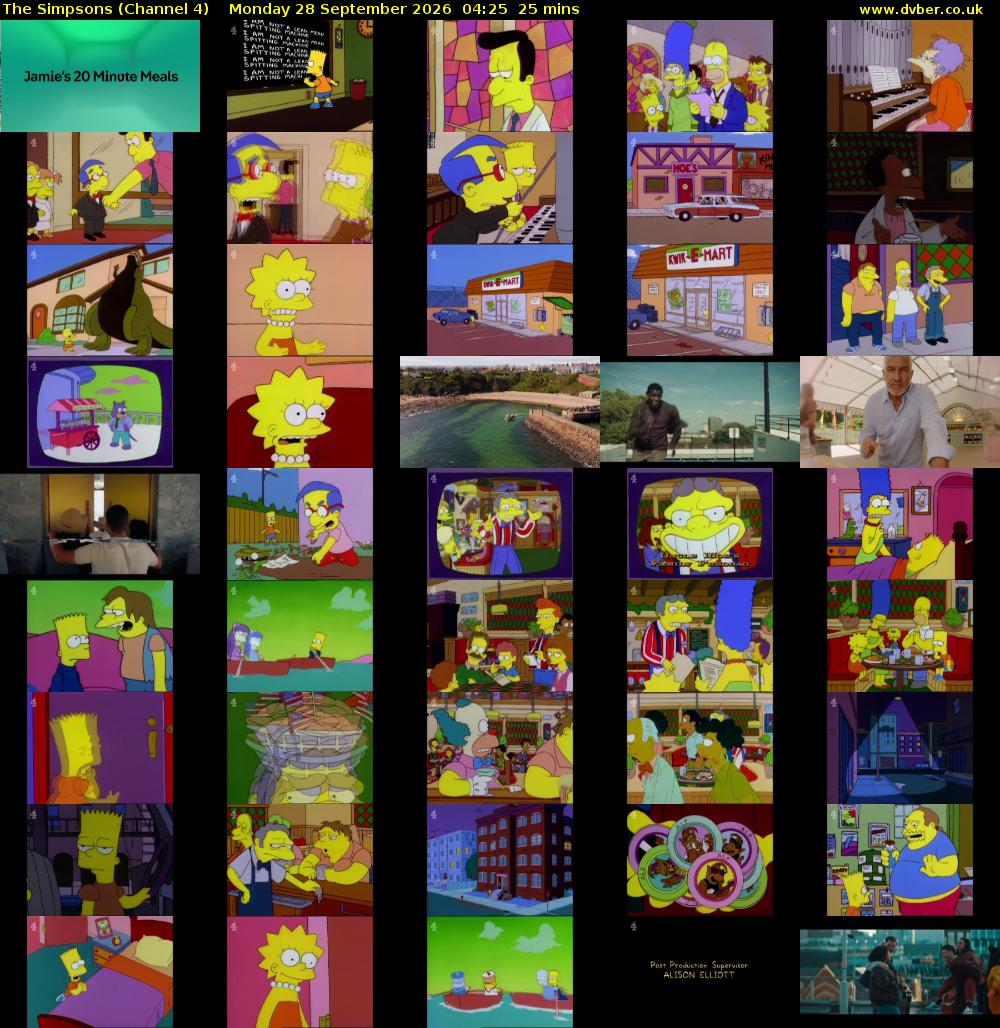 The Simpsons (Channel 4) Monday 28 September 2026 04:25 - 04:50