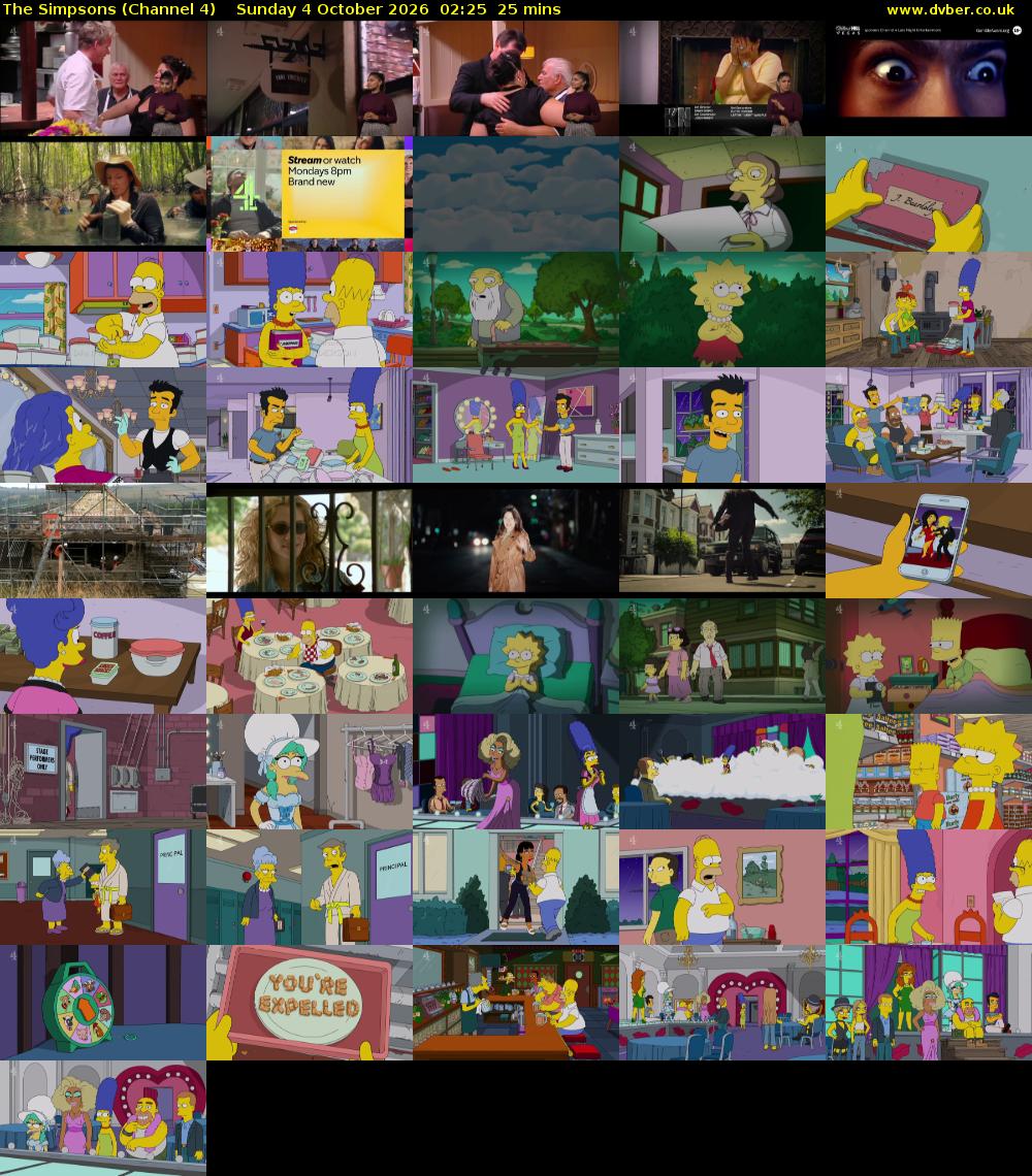 The Simpsons (Channel 4) Sunday 4 October 2026 02:25 - 02:50