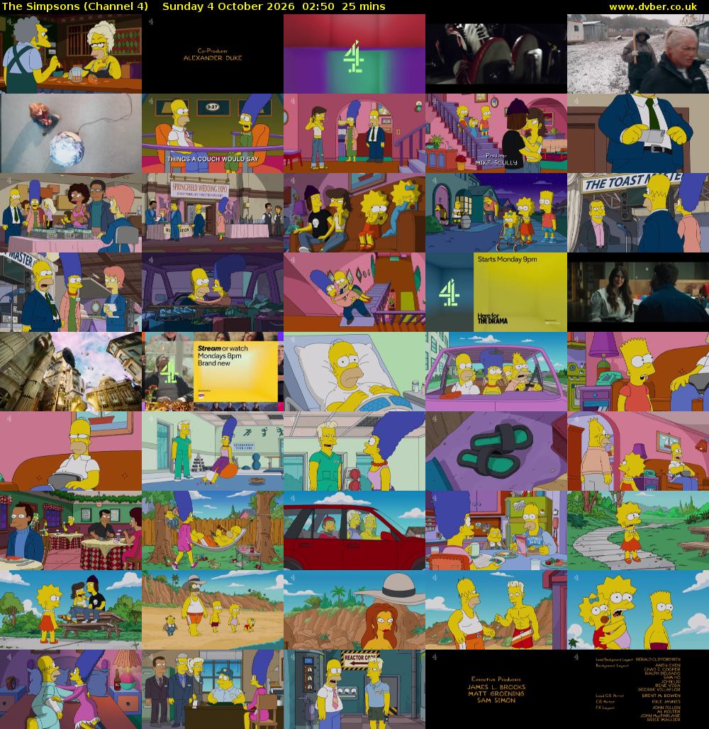 The Simpsons (Channel 4) Sunday 4 October 2026 02:50 - 03:15