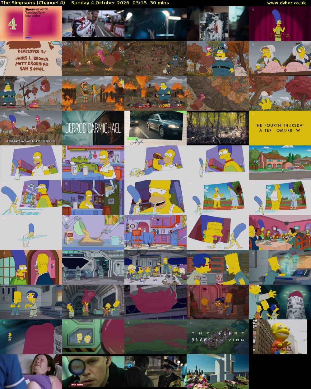 The Simpsons (Channel 4) Sunday 4 October 2026 03:15 - 03:45