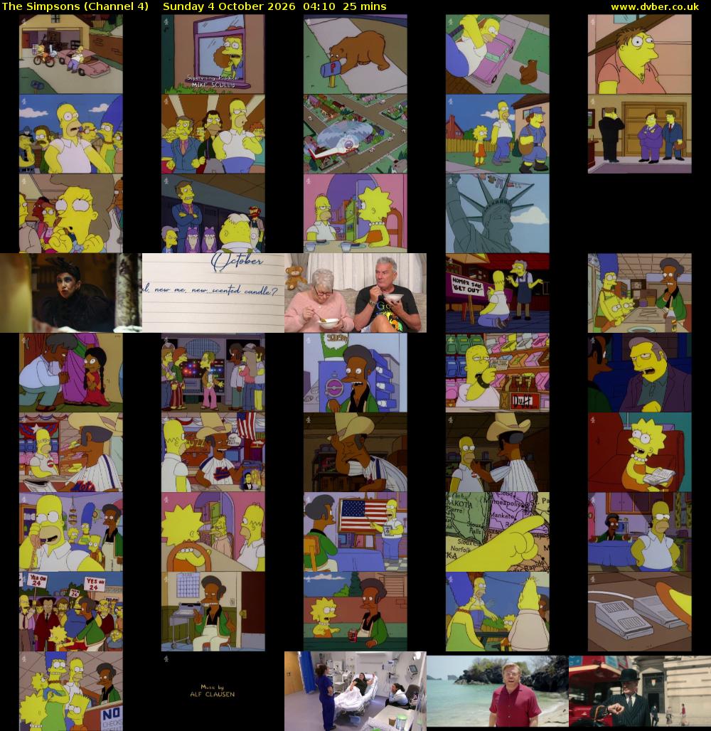 The Simpsons (Channel 4) Sunday 4 October 2026 04:10 - 04:35