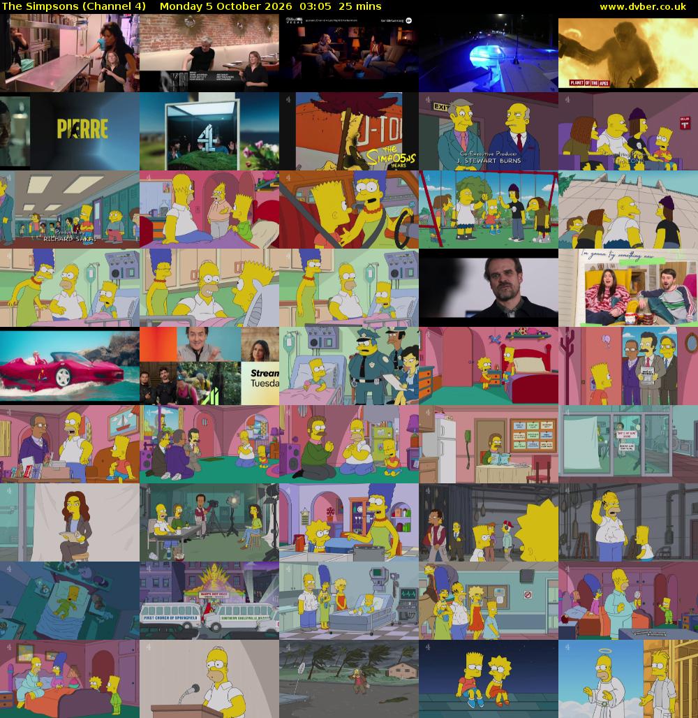 The Simpsons (Channel 4) Monday 5 October 2026 03:05 - 03:30