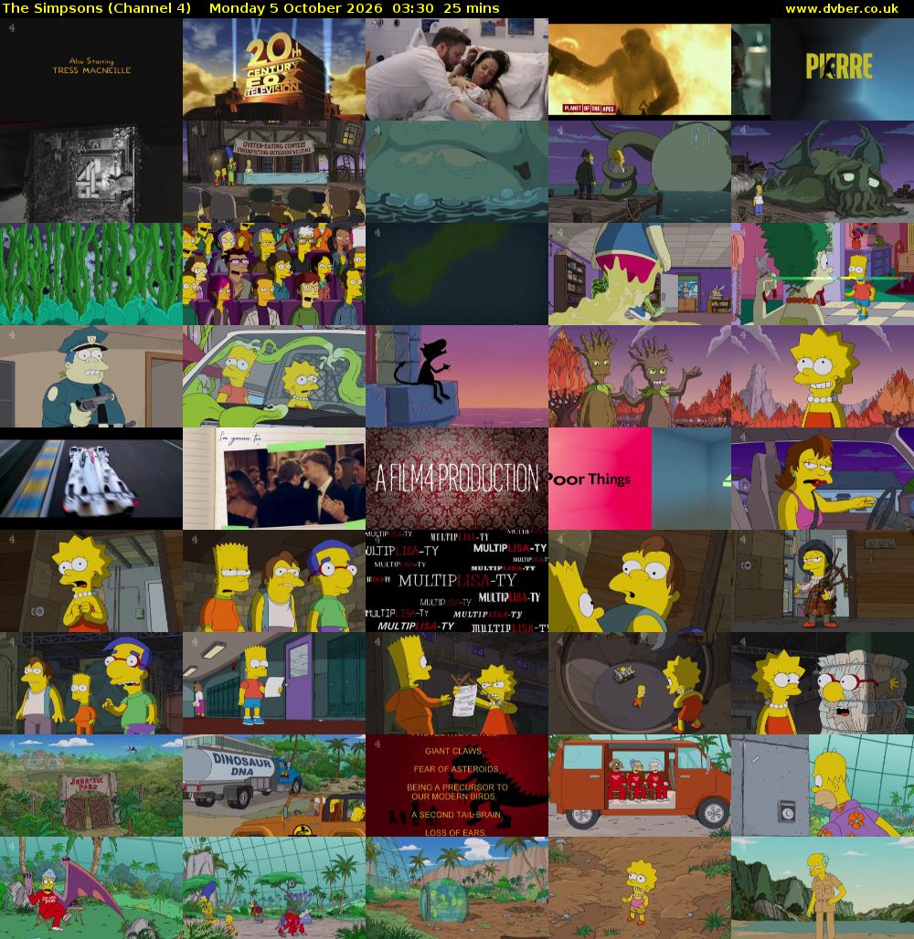 The Simpsons (Channel 4) Monday 5 October 2026 03:30 - 03:55