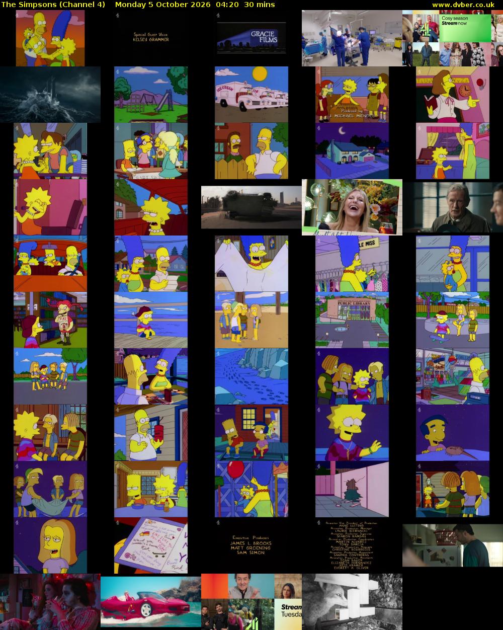 The Simpsons (Channel 4) Monday 5 October 2026 04:20 - 04:50