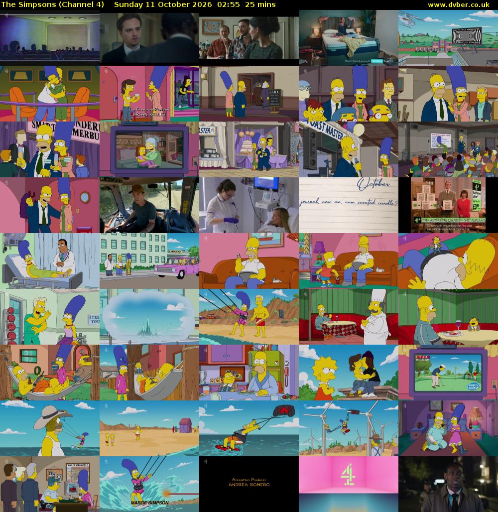 The Simpsons (Channel 4) Sunday 11 October 2026 02:55 - 03:20
