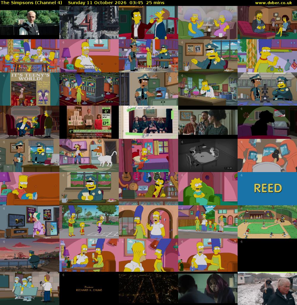 The Simpsons (Channel 4) Sunday 11 October 2026 03:45 - 04:10