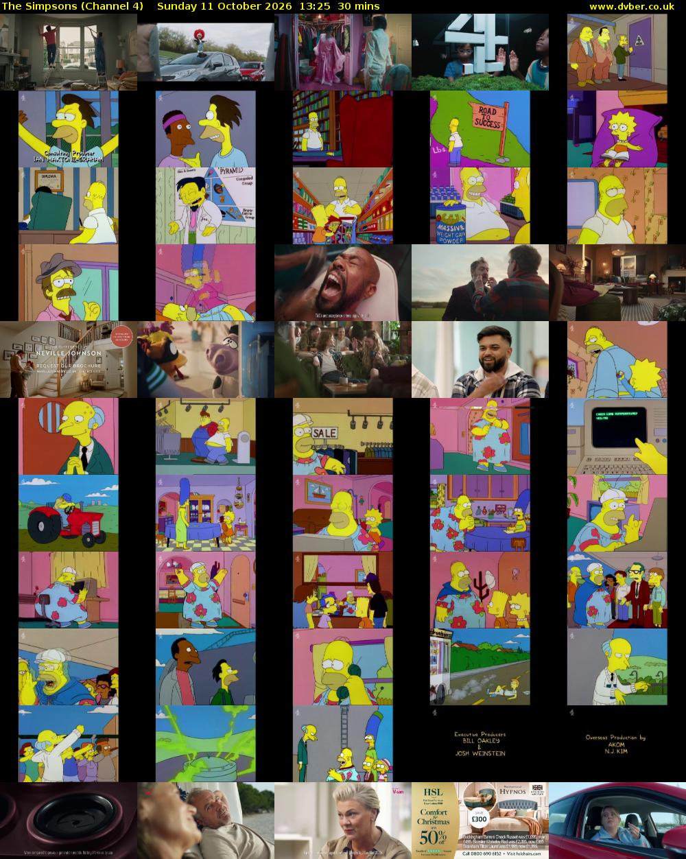 The Simpsons (Channel 4) Sunday 11 October 2026 13:25 - 13:55