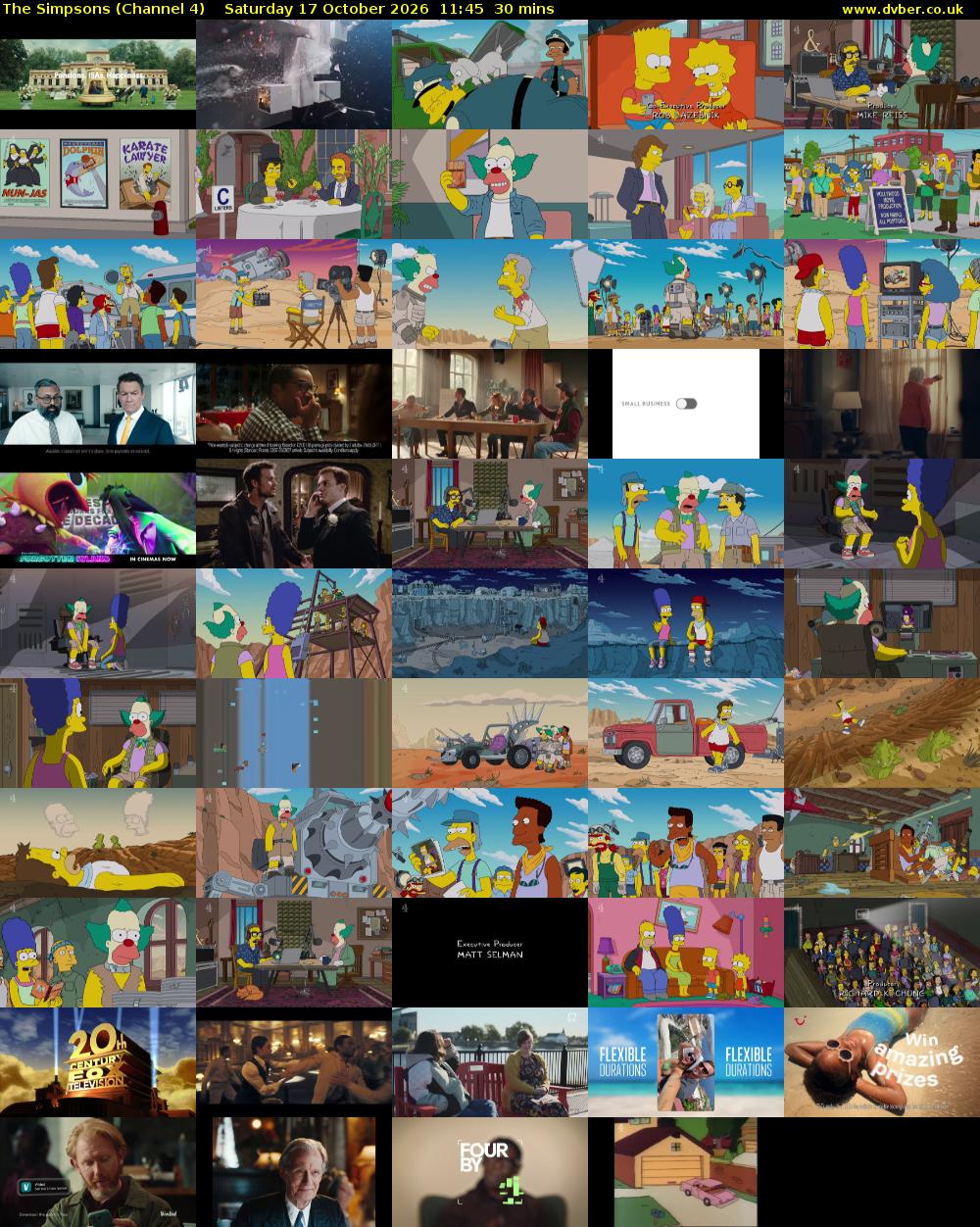 The Simpsons (Channel 4) Saturday 17 October 2026 11:45 - 12:15