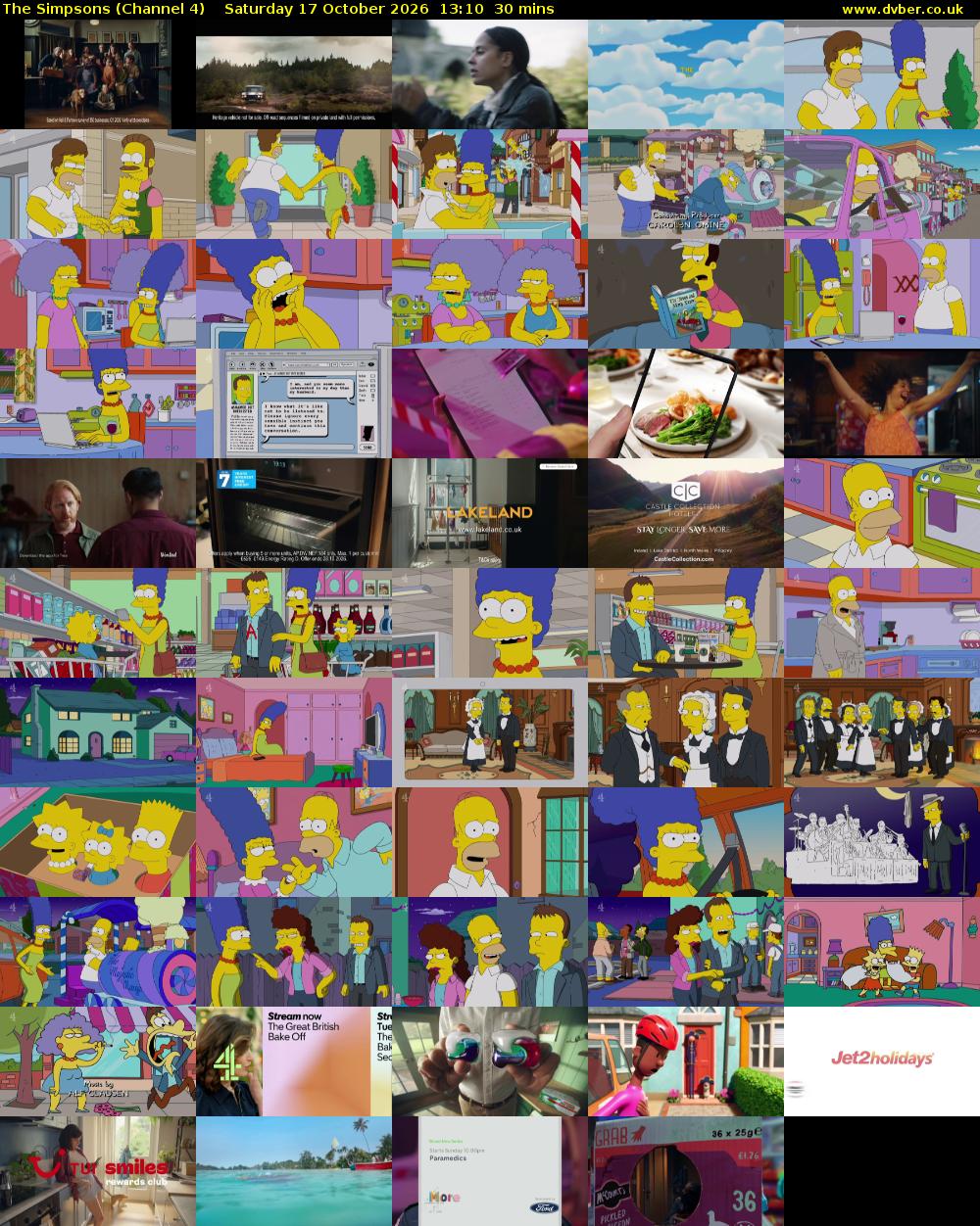 The Simpsons (Channel 4) Saturday 17 October 2026 13:10 - 13:40