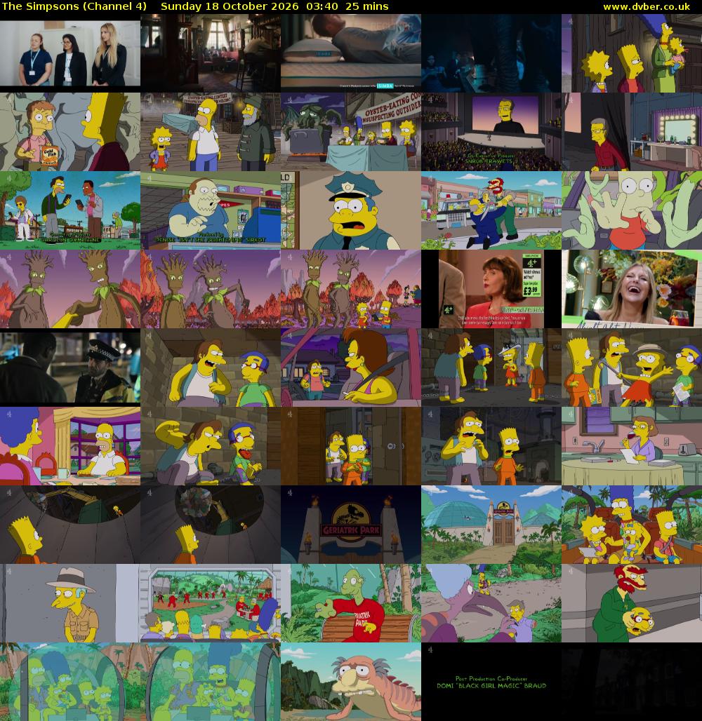 The Simpsons (Channel 4) Sunday 18 October 2026 03:40 - 04:05
