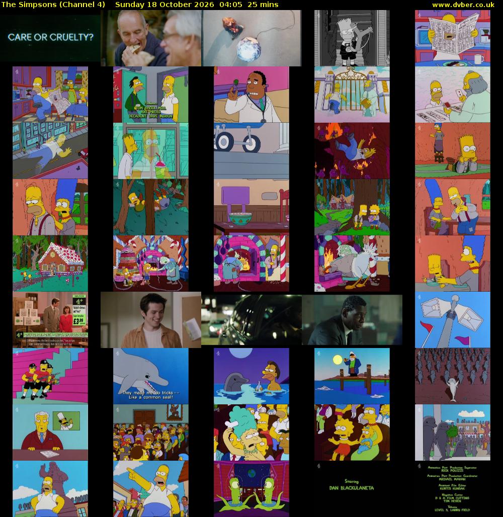 The Simpsons (Channel 4) Sunday 18 October 2026 04:05 - 04:30