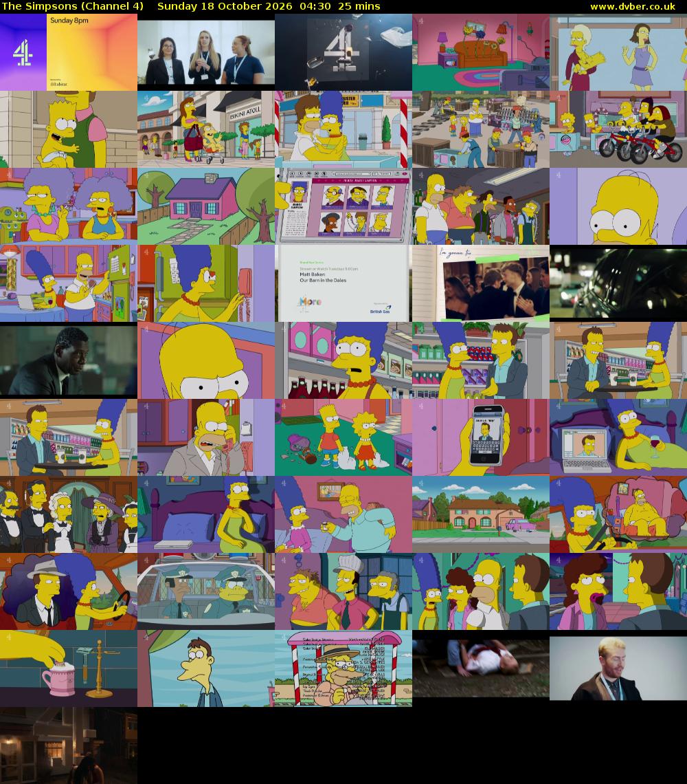 The Simpsons (Channel 4) Sunday 18 October 2026 04:30 - 04:55
