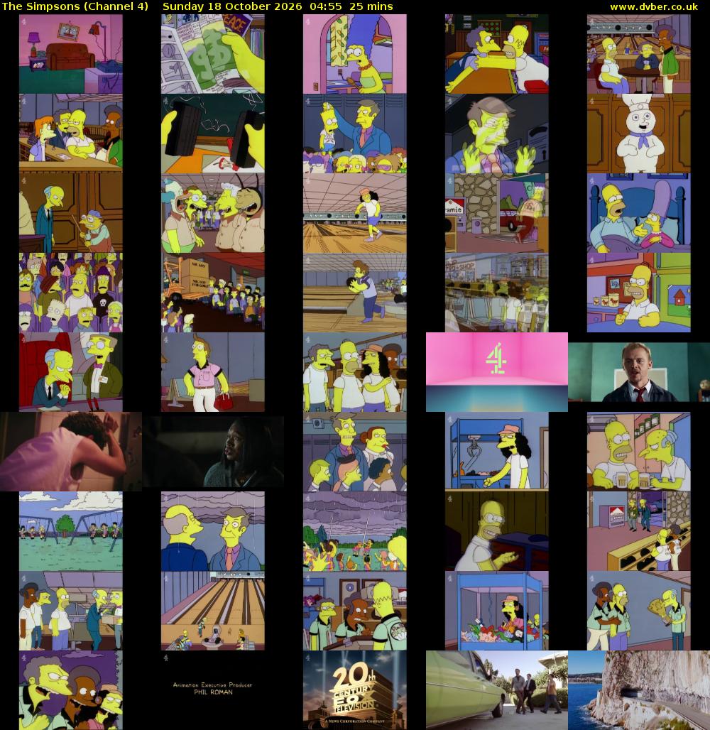 The Simpsons (Channel 4) Sunday 18 October 2026 04:55 - 05:20
