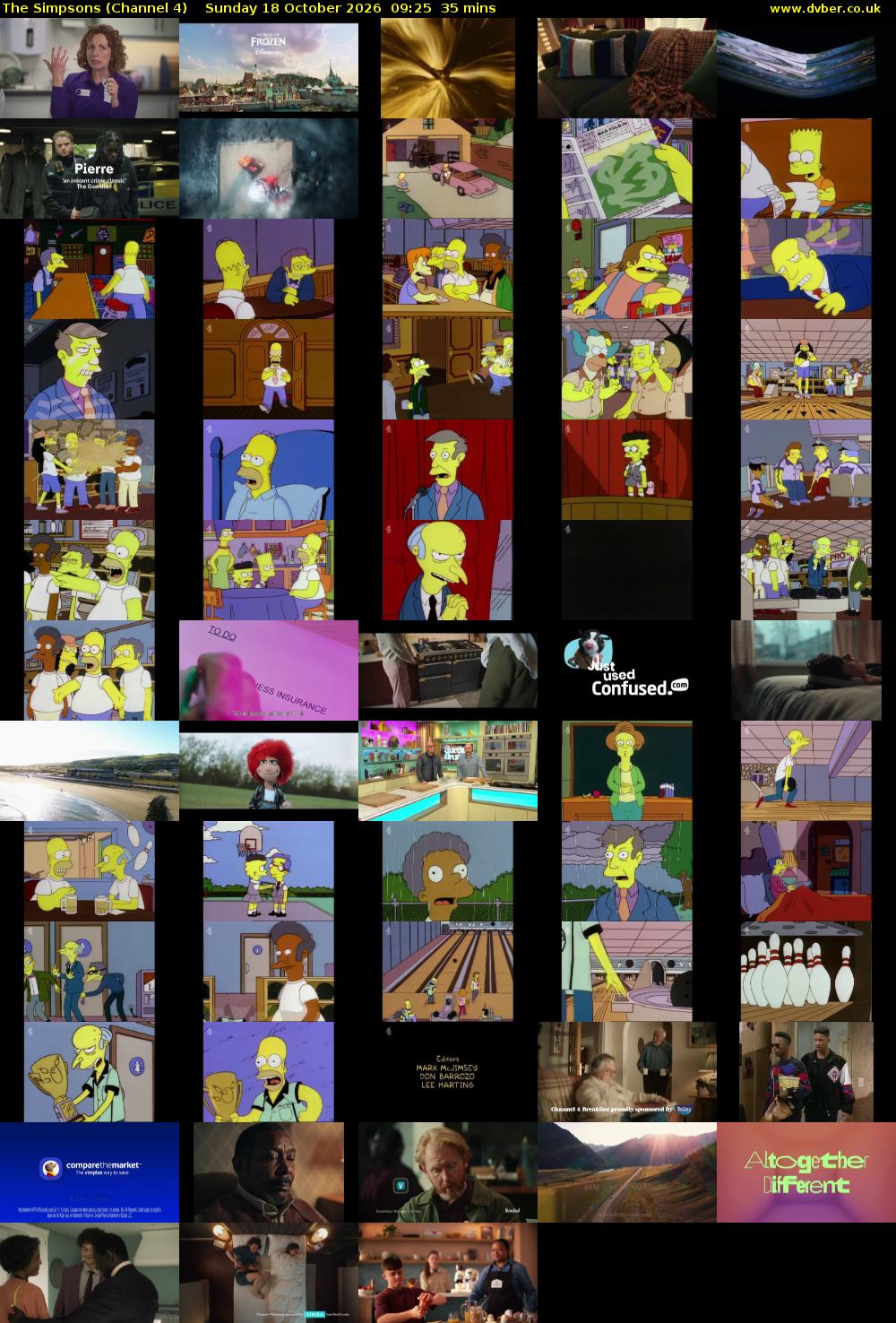 The Simpsons (Channel 4) Sunday 18 October 2026 09:25 - 10:00