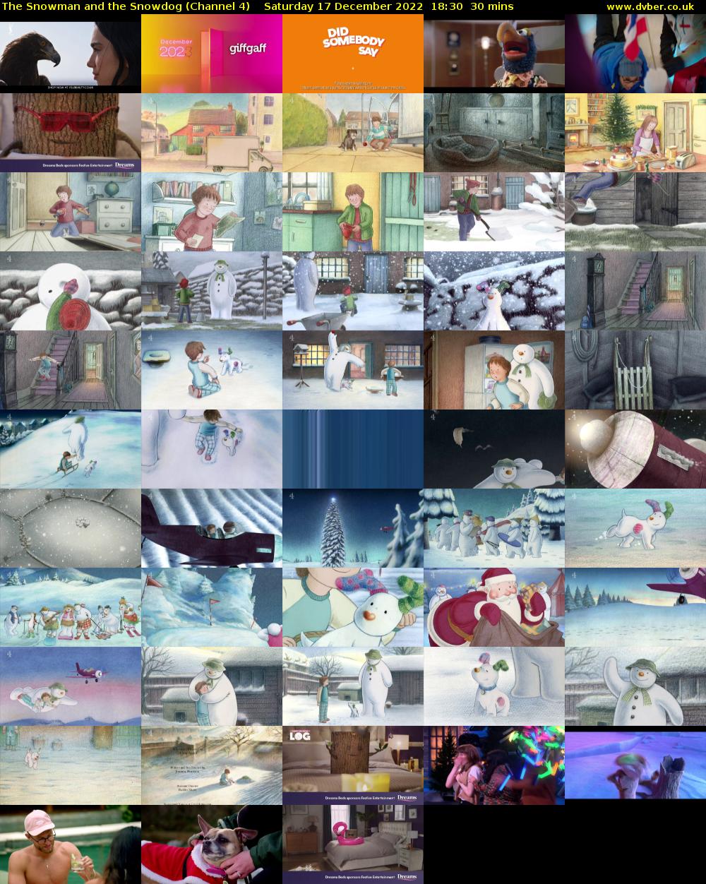 The Snowman and the Snowdog (Channel 4) Saturday 17 December 2022 18:30 - 19:00