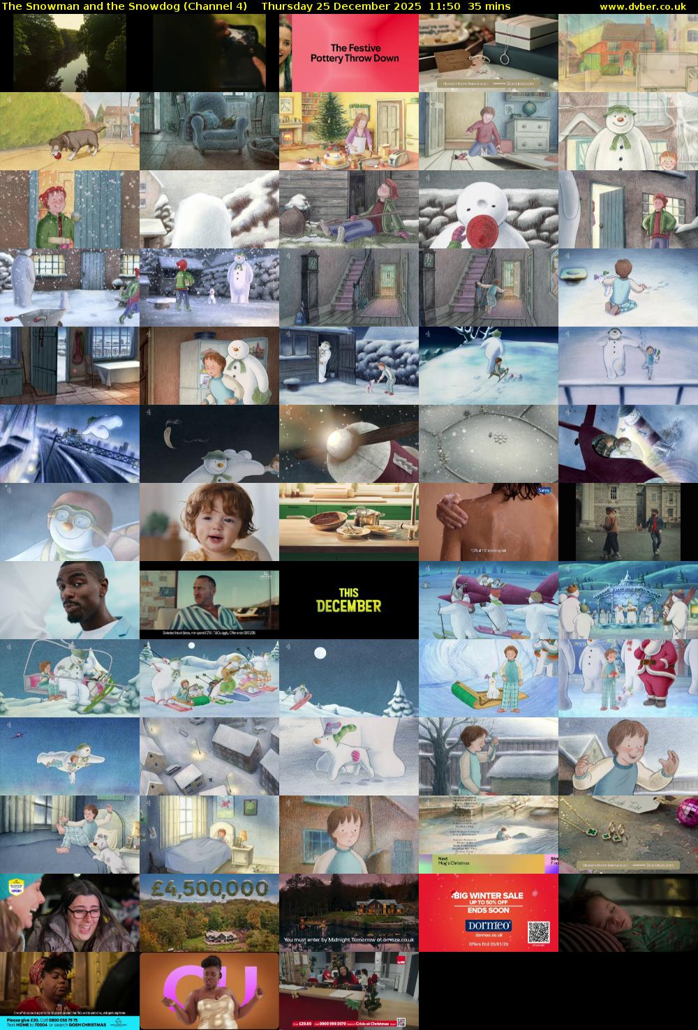 The Snowman and the Snowdog (Channel 4) Thursday 25 December 2025 11:50 - 12:25