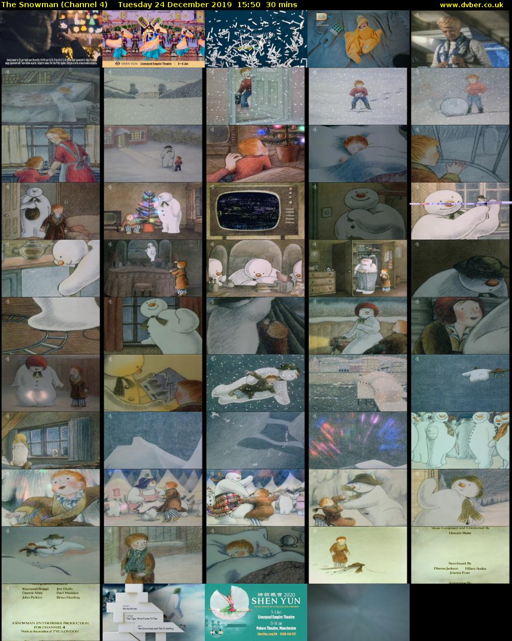 The Snowman (Channel 4) Tuesday 24 December 2019 15:50 - 16:20