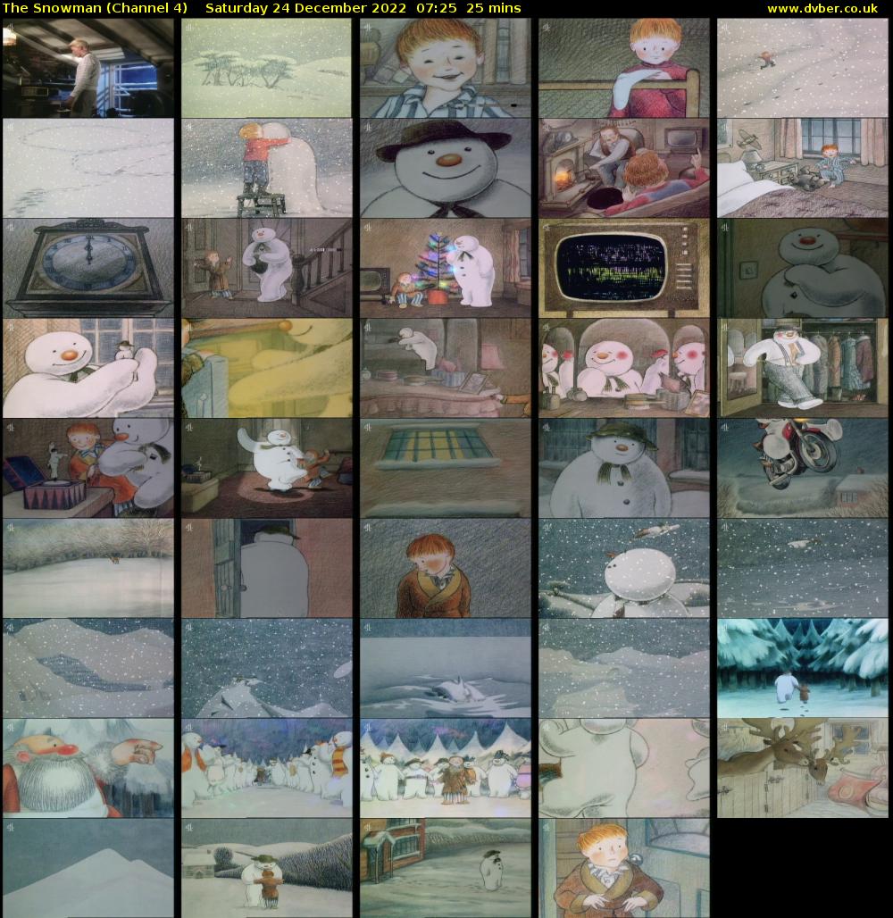 The Snowman (Channel 4) Saturday 24 December 2022 07:25 - 07:50
