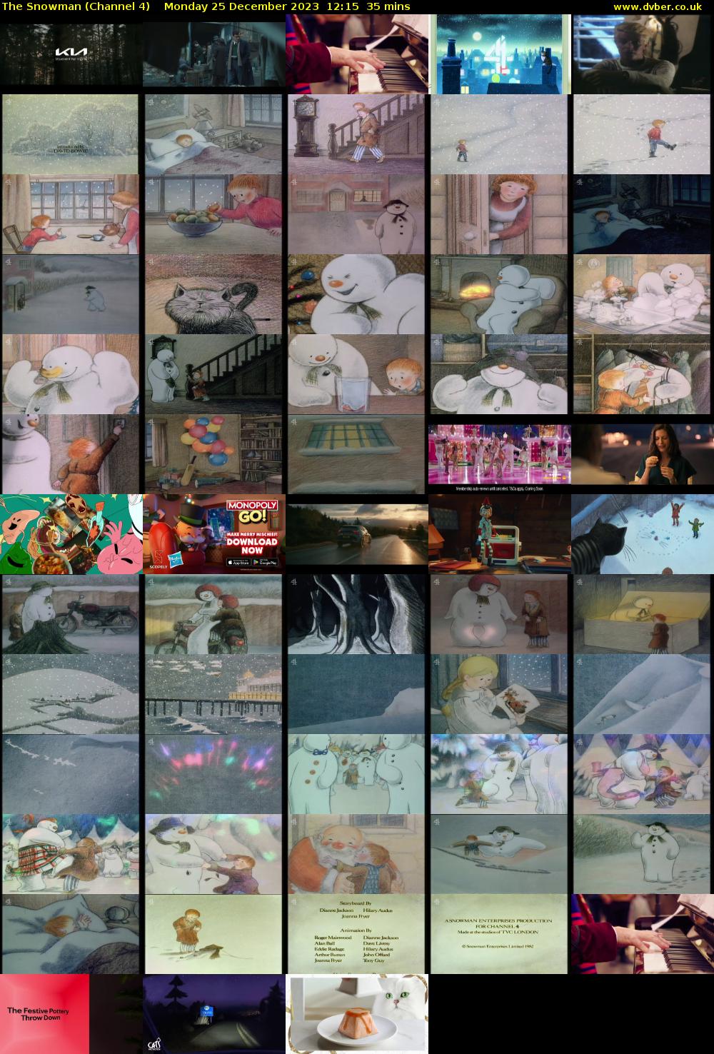 The Snowman (Channel 4) Monday 25 December 2023 12:15 - 12:50