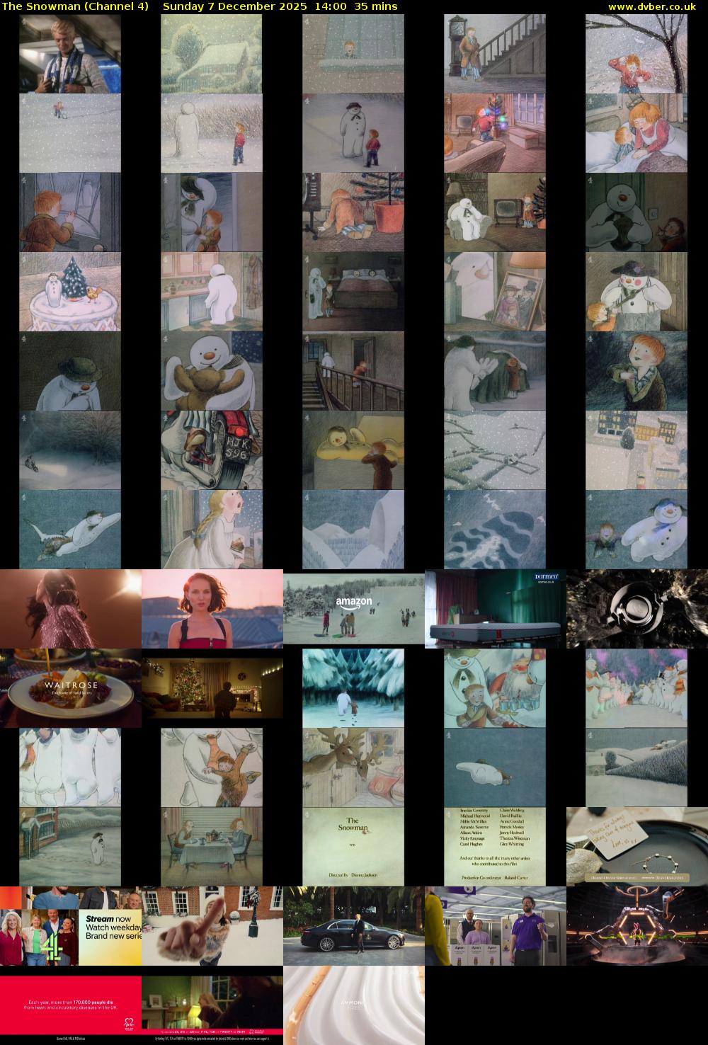 The Snowman (Channel 4) Sunday 7 December 2025 14:00 - 14:35