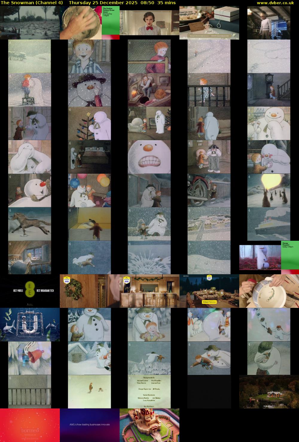 The Snowman (Channel 4) Thursday 25 December 2025 08:50 - 09:25