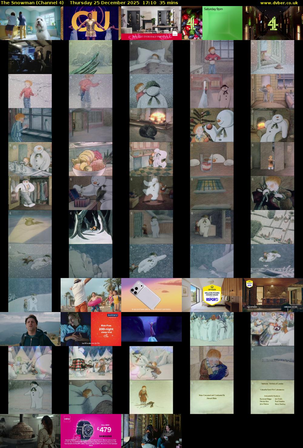 The Snowman (Channel 4) Thursday 25 December 2025 17:10 - 17:45