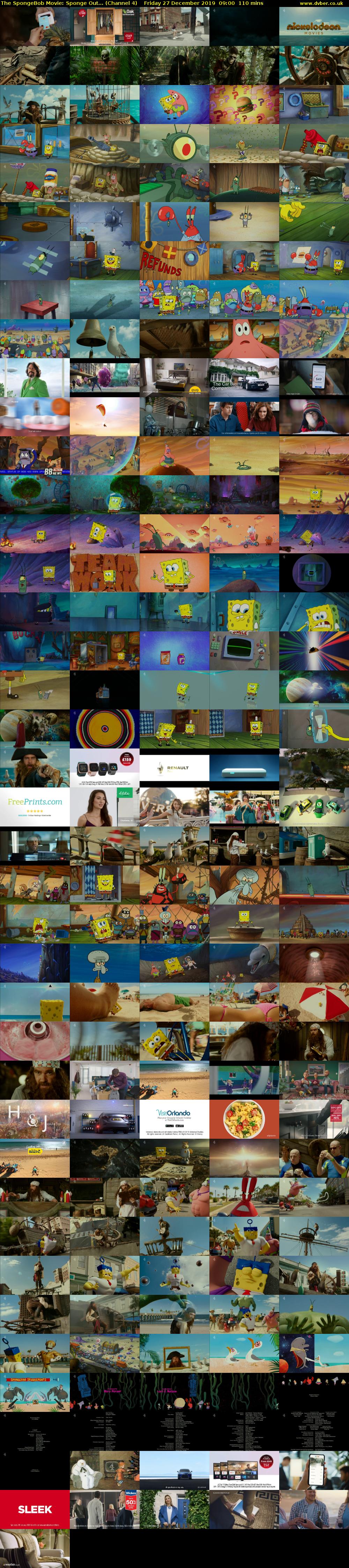 The SpongeBob Movie: Sponge Out... (Channel 4) Friday 27 December 2019 09:00 - 10:50