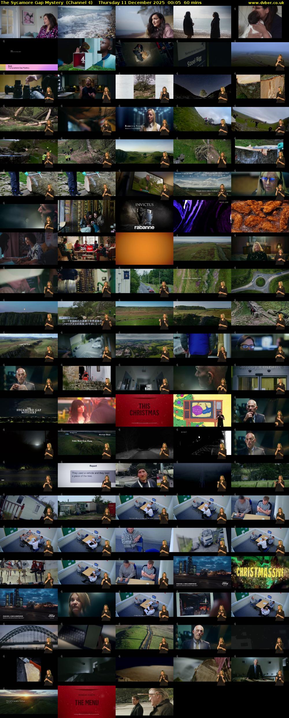 The Sycamore Gap Mystery  (Channel 4) Thursday 11 December 2025 00:05 - 01:05