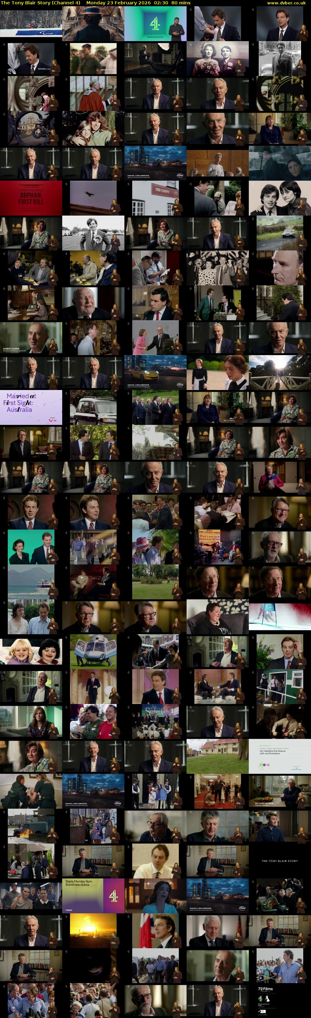 The Tony Blair Story (Channel 4) Monday 23 February 2026 02:30 - 03:50