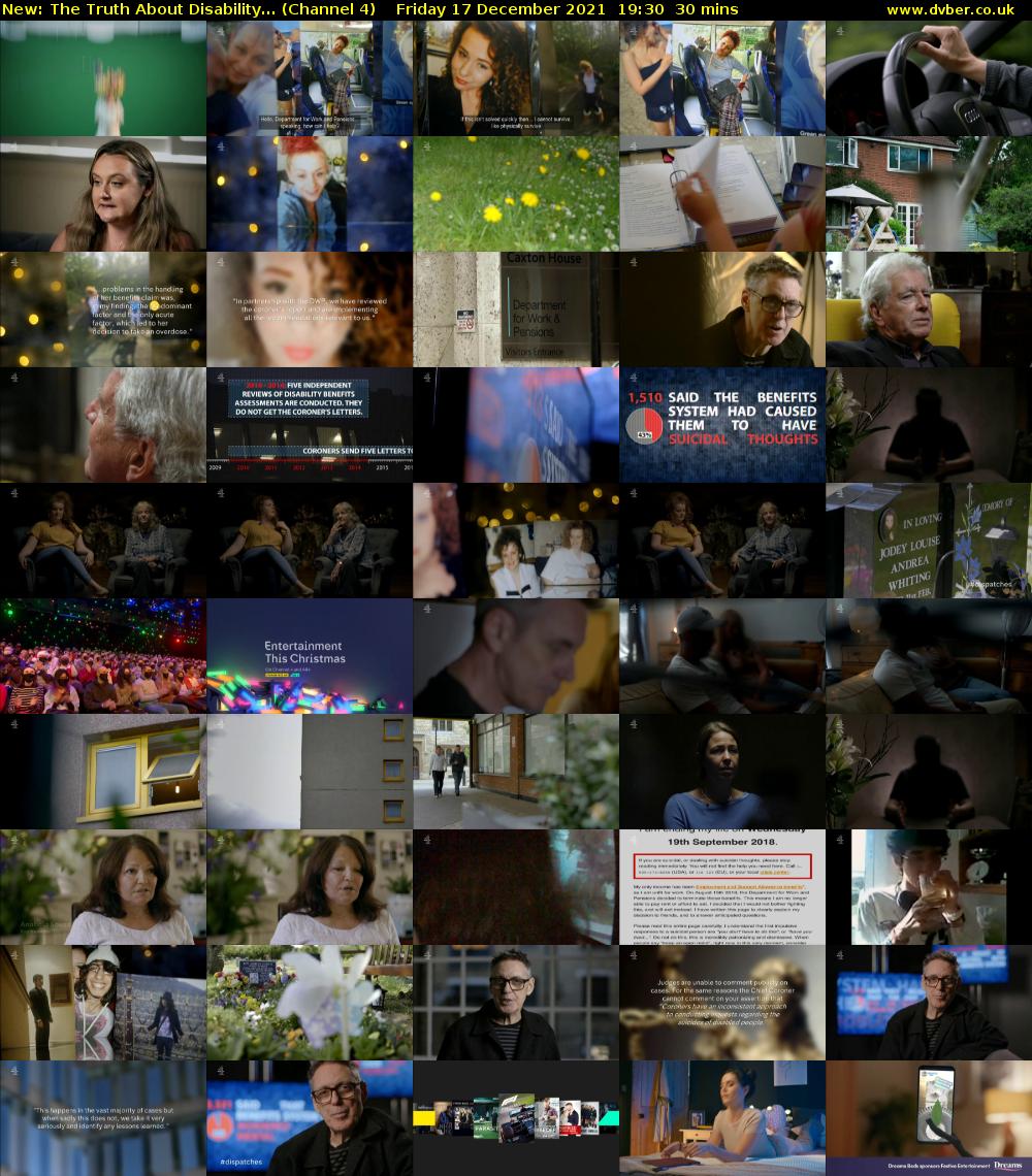 The Truth About Disability... (Channel 4) Friday 17 December 2021 19:30 - 20:00