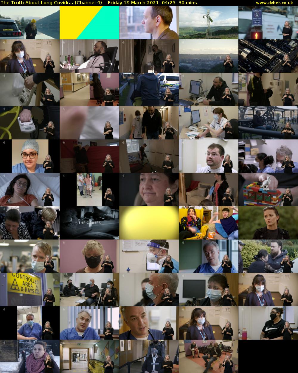 The Truth About Long Covid:... (Channel 4) Friday 19 March 2021 04:25 - 04:55