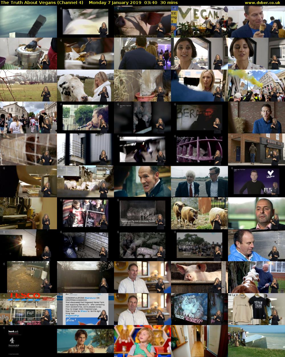 The Truth About Vegans (Channel 4) Monday 7 January 2019 03:40 - 04:10