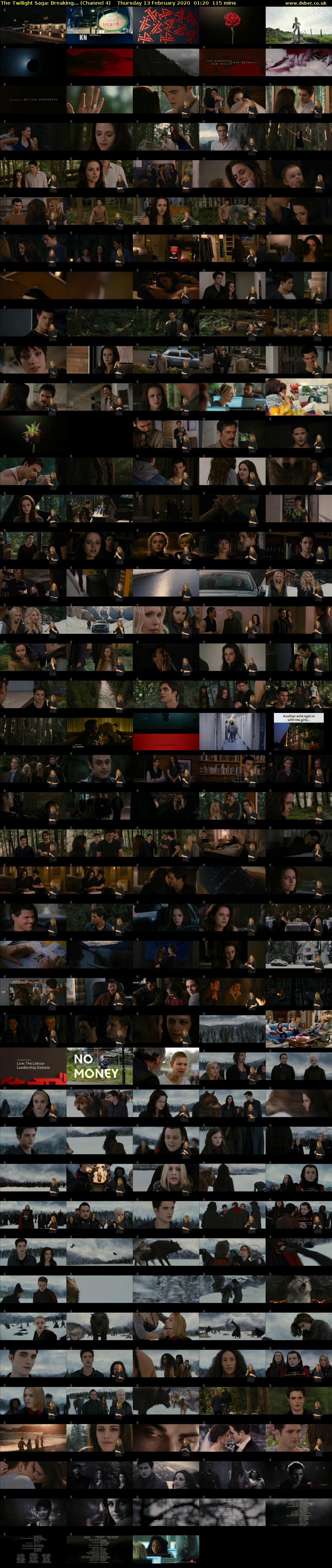 The Twilight Saga: Breaking... (Channel 4) Thursday 13 February 2020 01:20 - 03:15