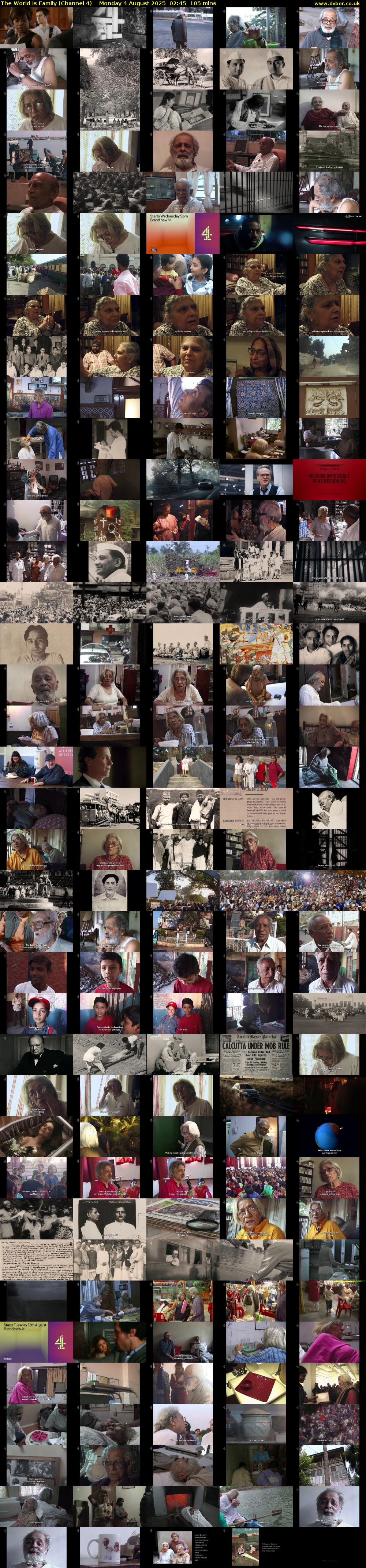 The World Is Family (Channel 4) Monday 4 August 2025 02:45 - 04:30
