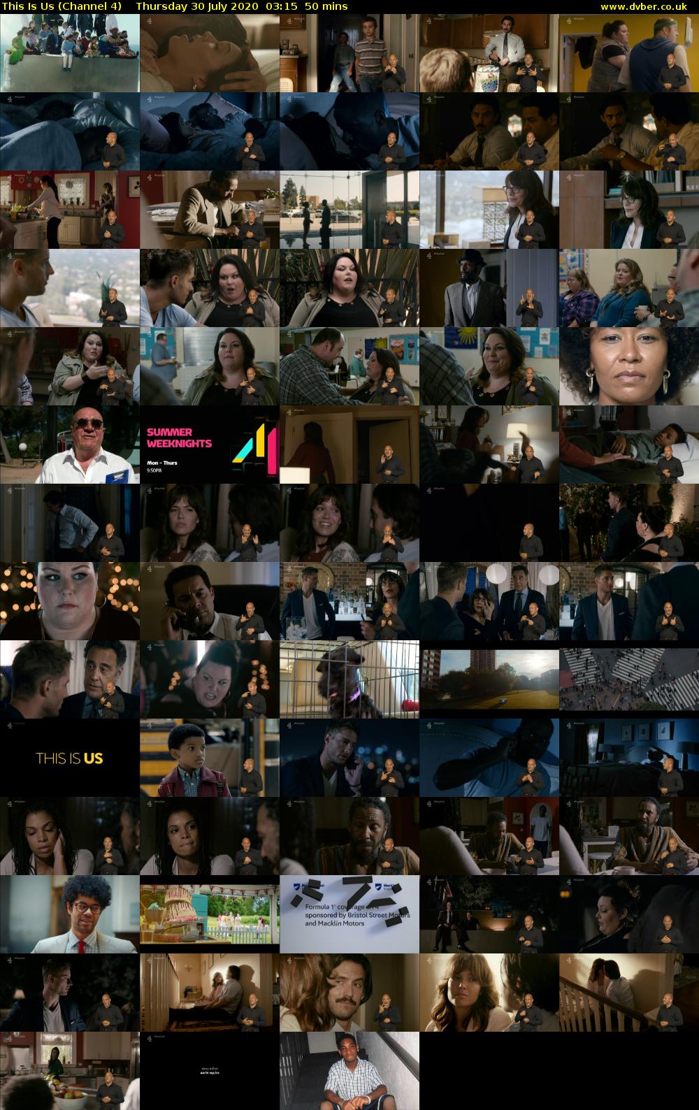 This Is Us (Channel 4) Thursday 30 July 2020 03:15 - 04:05